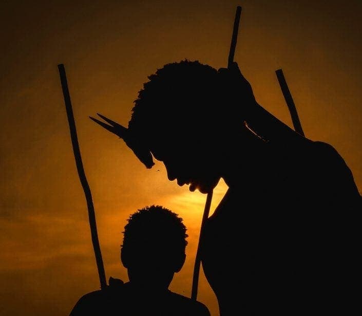 A Botswana private photo safari includes the Kalahari desert where the bushman used to live and which is depicted in this photograph